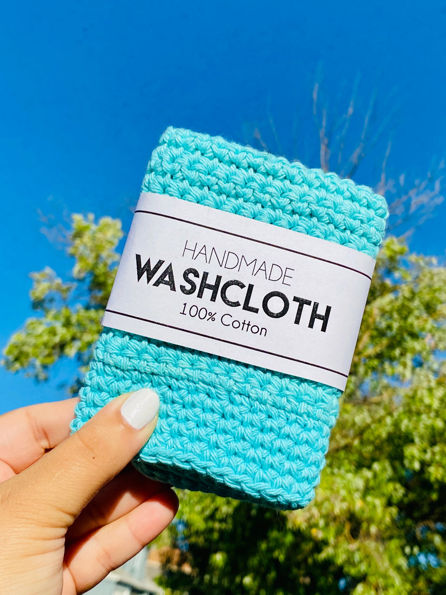 Single Aqua Washcloth