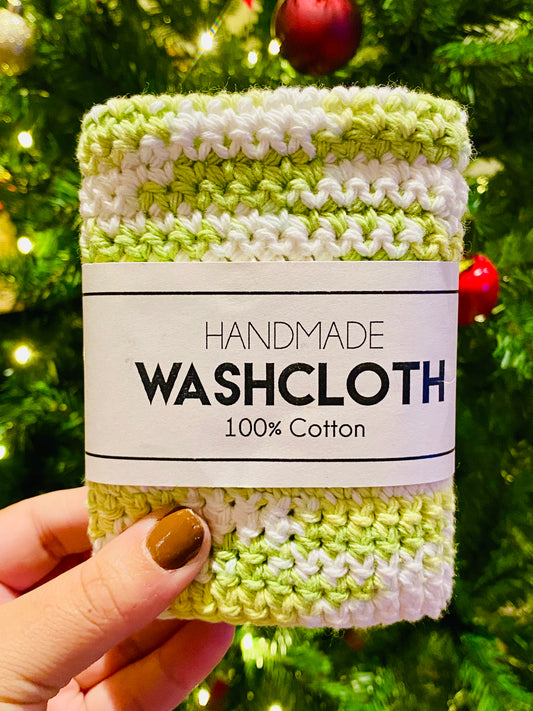 Green Speckled Washcloth