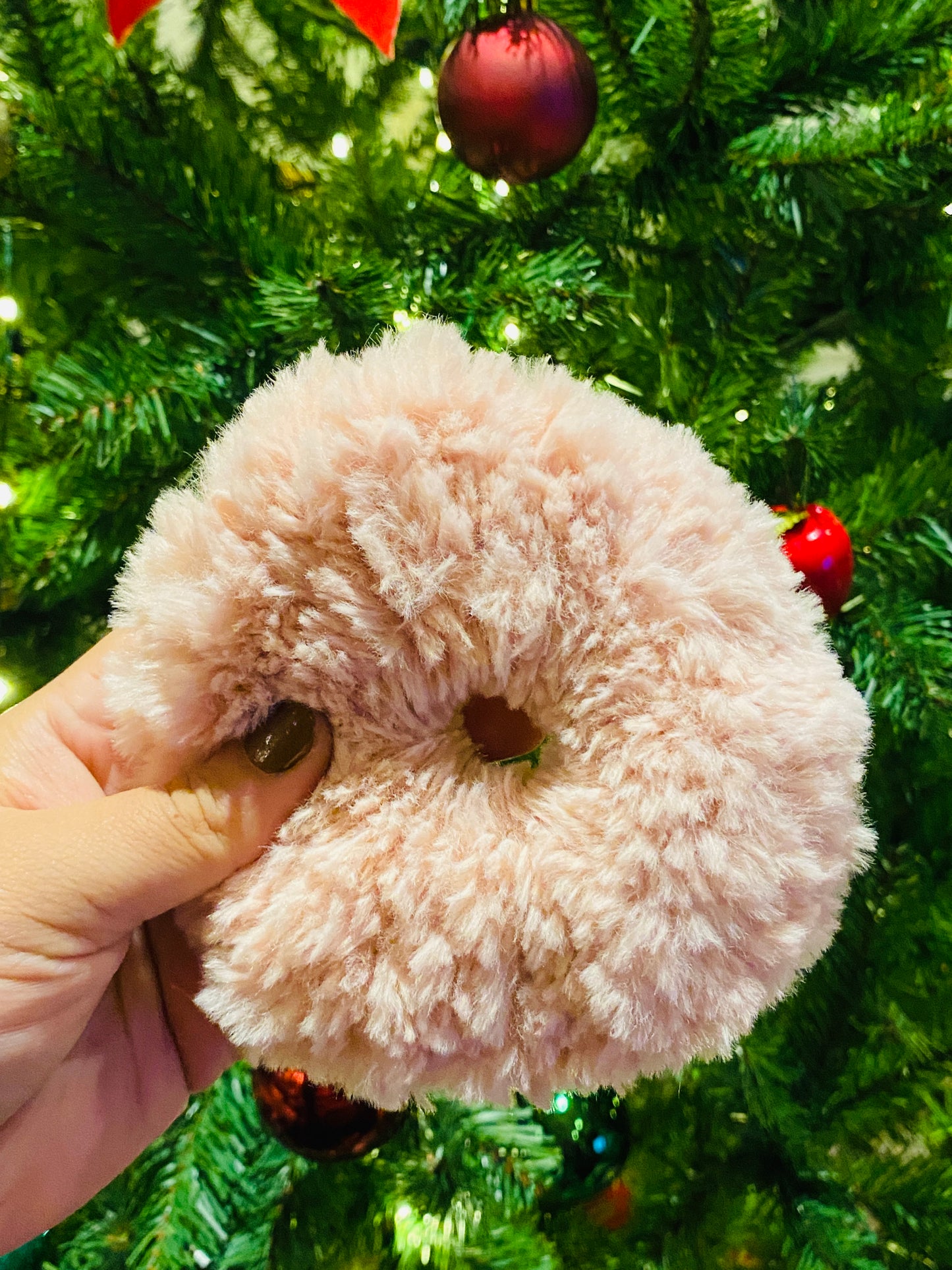 Pink Fur Scrunchie