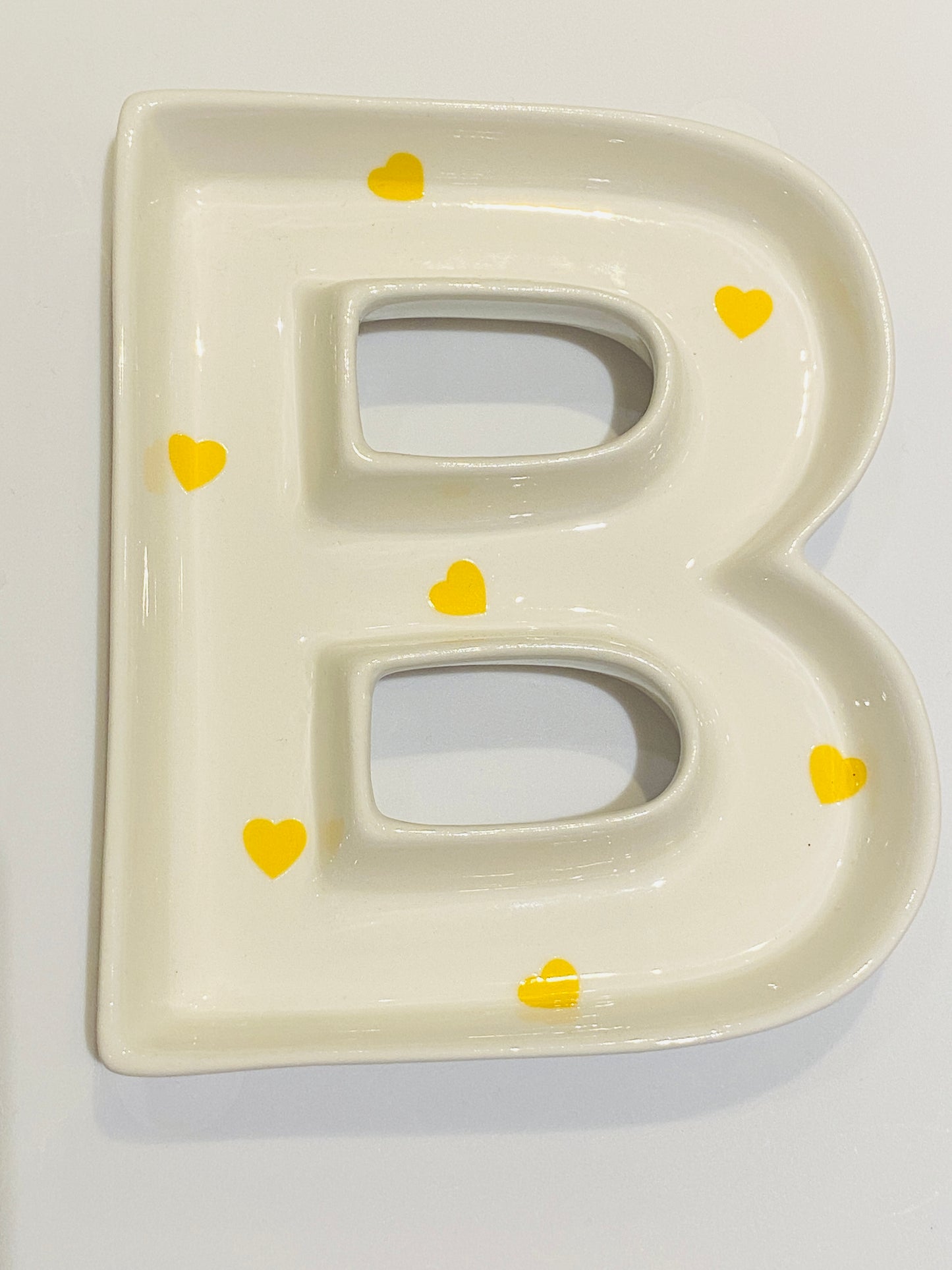 B Yellow Heart Jewelry Tray