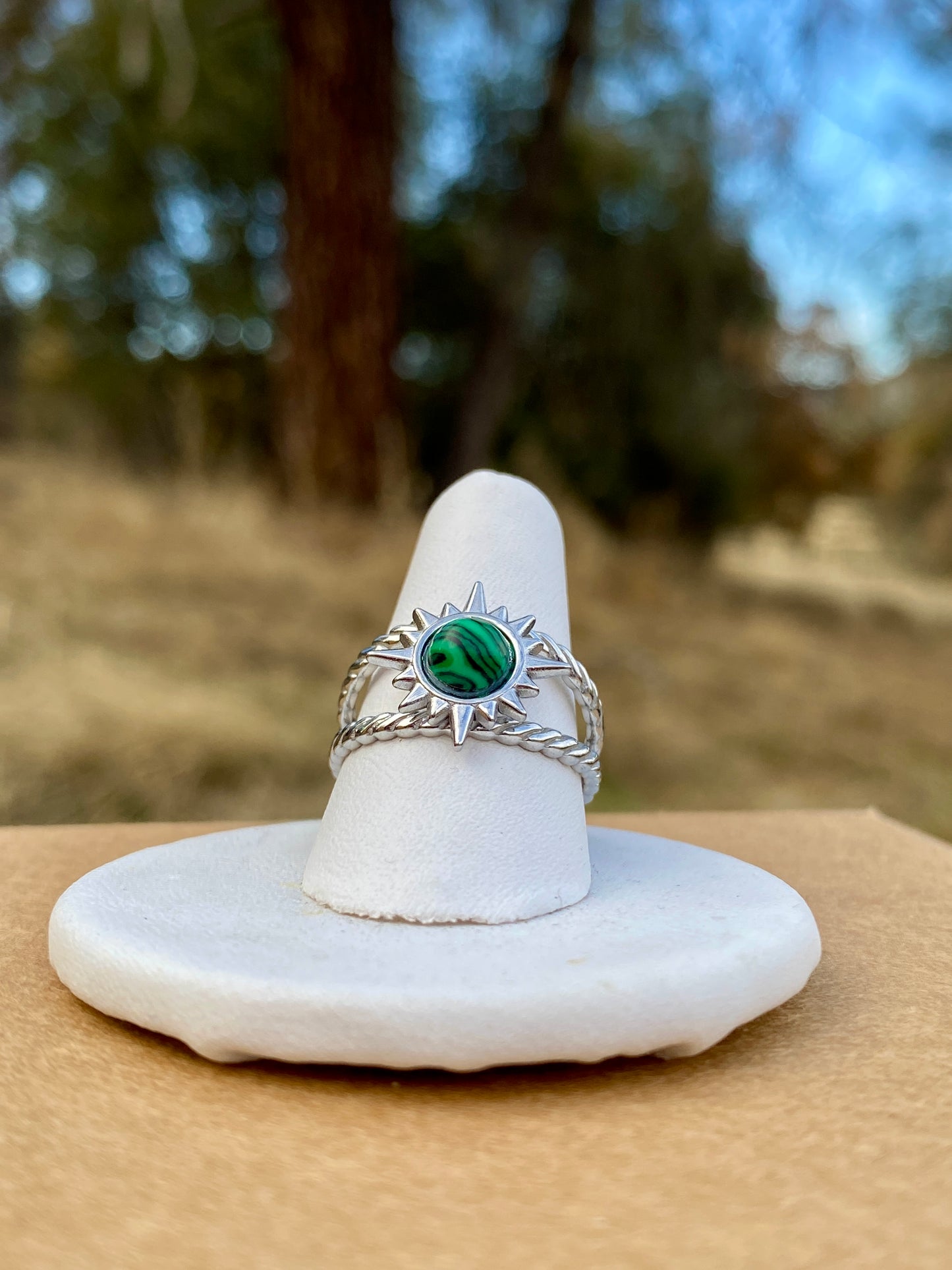 Synthetic Malachite Star Ring