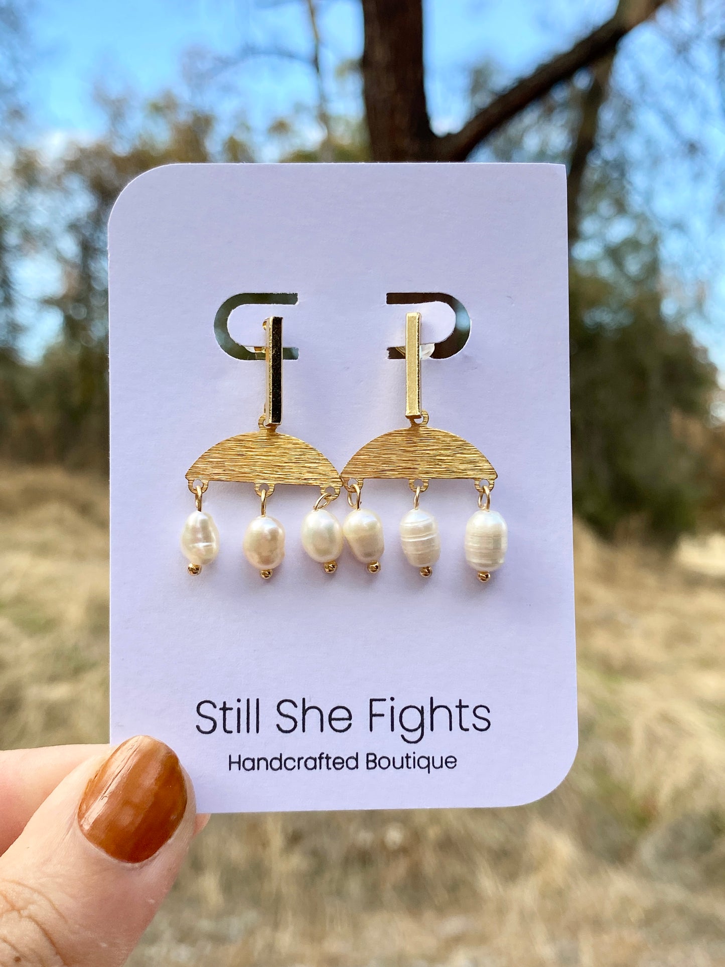 3X Pearl Dome Earring